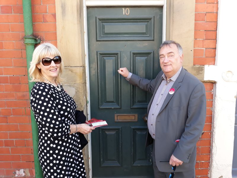 Door knocking with Jennie Formby