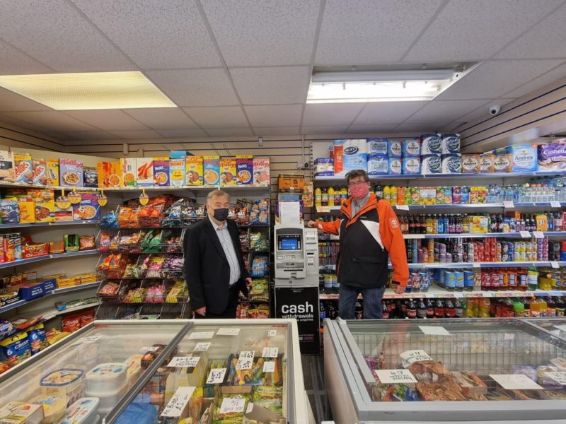 With Councillor Alistair Chisholm at our visit to Howard Street Stores
