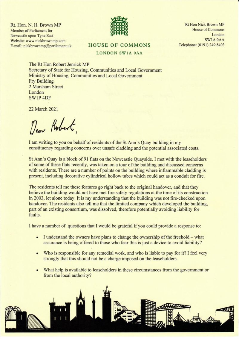 My Letter to the Secretary of State for Housing, Communities and Local Government