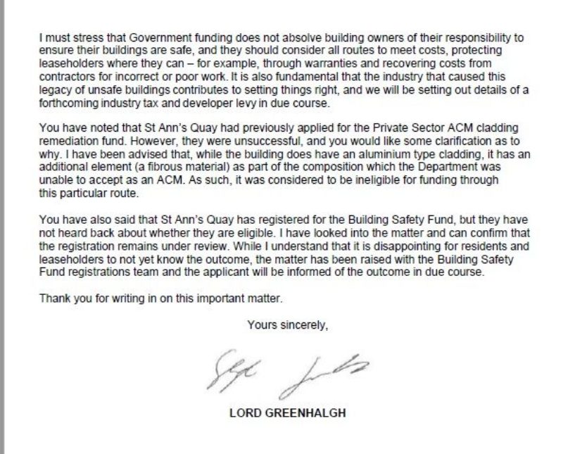 Update on the Campaign Against Unsafe Cladding